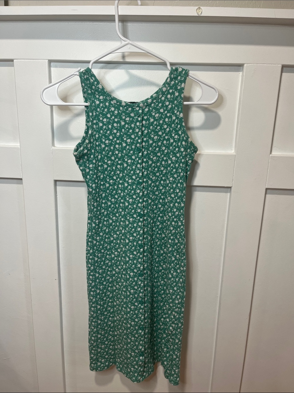 art class Green Floral Casual Girls Dress